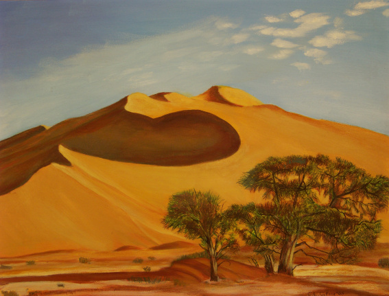 Painting of Desert Dune in Sossusvlei Namibia by Artist CL Gittens